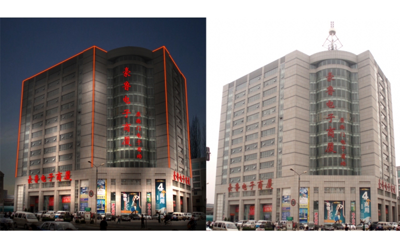 豪魯電子商廈發光標識，壓克力發光大字